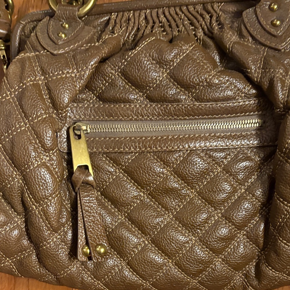Marc Jacobs Quilted Leather Satchel in Brown with Gold Hardware - Picture 3 of 11